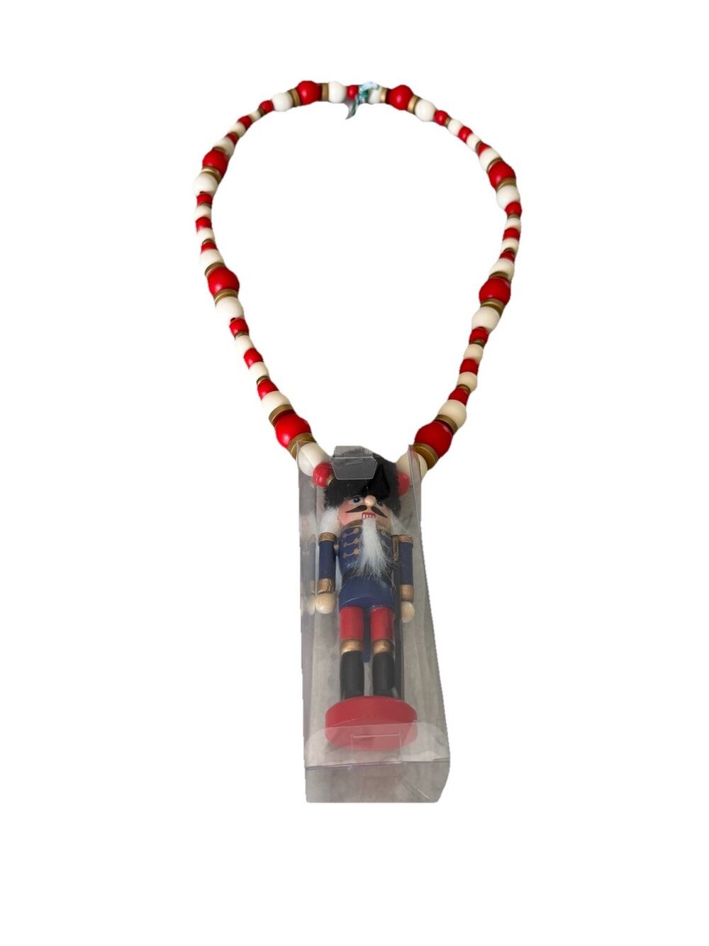 Simply Southern Wooden Beaded Nutcracker Christmas Holiday Necklace ~ NWT Blue